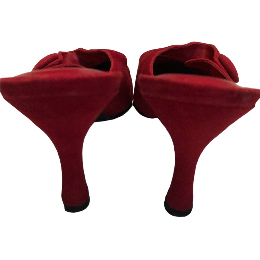 NATURALIZER‎ - Women’s Red Suede Leather Mary Jane Mule Slides Pump - Size 8M - Picture 6 of 15